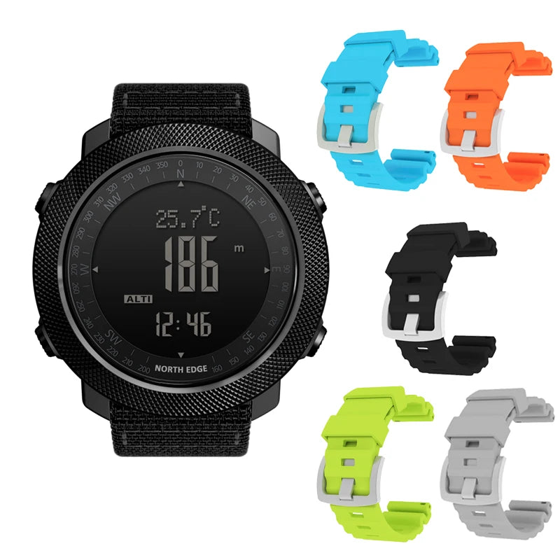 NORTH EDGE Pilot Digital Watch, Military Altimeter, Barometer, Compass & waterproof 50m