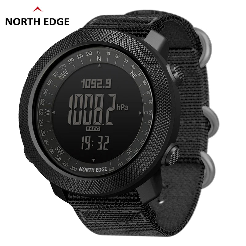 NORTH EDGE Pilot Digital Watch, Military Altimeter, Barometer, Compass & waterproof 50m