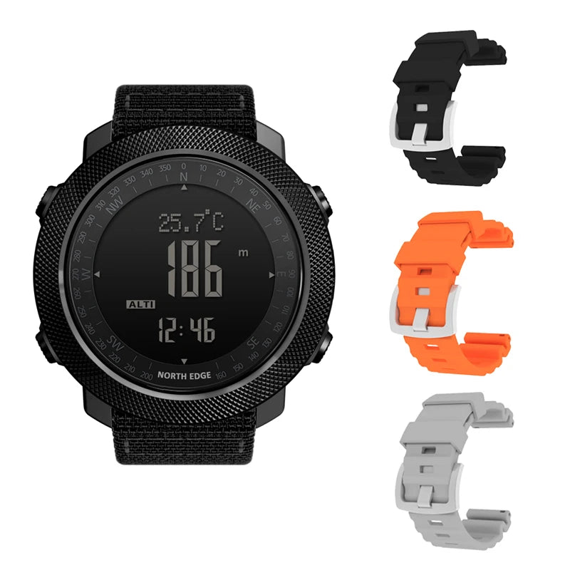 NORTH EDGE Pilot Digital Watch, Military Altimeter, Barometer, Compass & waterproof 50m