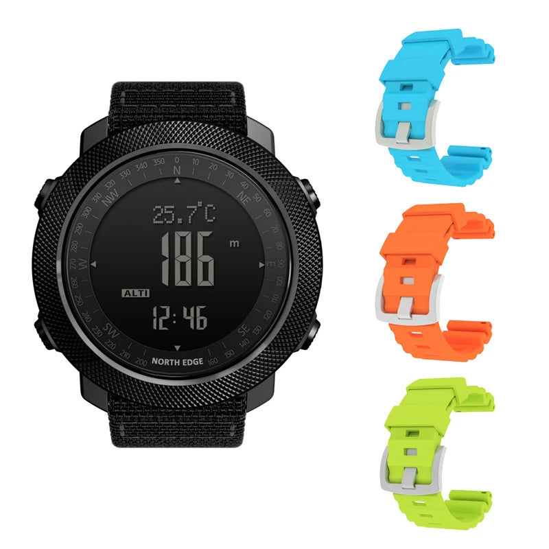 NORTH EDGE Pilot Digital Watch, Military Altimeter, Barometer, Compass & waterproof 50m
