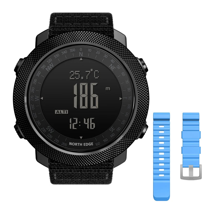 NORTH EDGE Pilot Digital Watch, Military Altimeter, Barometer, Compass & waterproof 50m