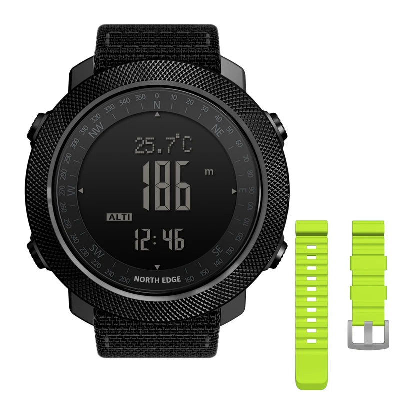 NORTH EDGE Pilot Digital Watch, Military Altimeter, Barometer, Compass & waterproof 50m