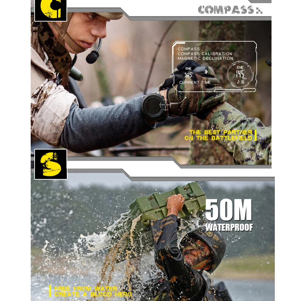 NORTH EDGE Pilot Digital Watch, Military Altimeter, Barometer, Compass & waterproof 50m