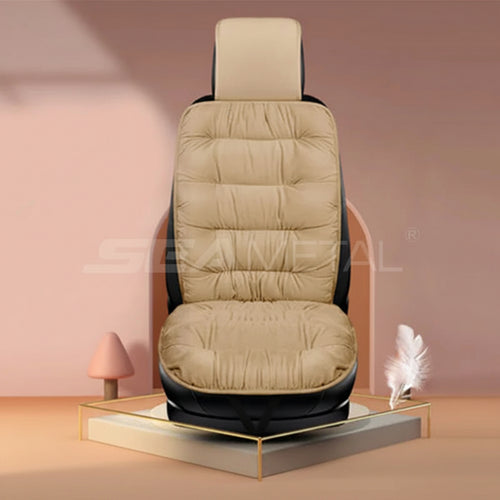 Winter Car Seat Cover with Back Pad Warm Auto Seat Cushion Front Chair Protector Universal for Suv Pick-Up Truck Sedan