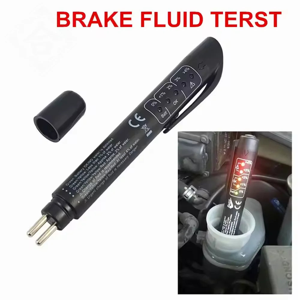 Universal Brake Fluid Tester Accurate Oil Quality Diagnostic Tools LED Indicator Liquid Testing Pen Automotive Brake Oil Tester