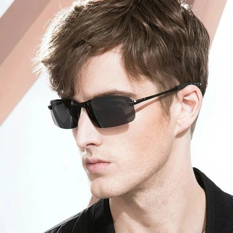 Men'S Photochromic Polarized Sunglasses UV400 Day Night Vision Changing Color Chameleon Driving Fishing Eyewear